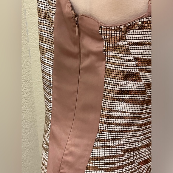 Ramy Brook Women's Rose Gold Tallon Metal Satin Sleeveless Mini Dress  4 S - Picture 9 of 11